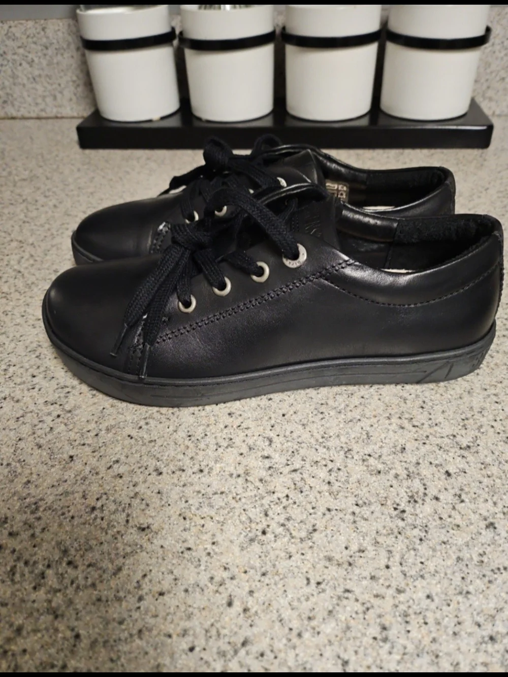 Birkenstock Kid's Black Leather Casual Slip-On Sneakers